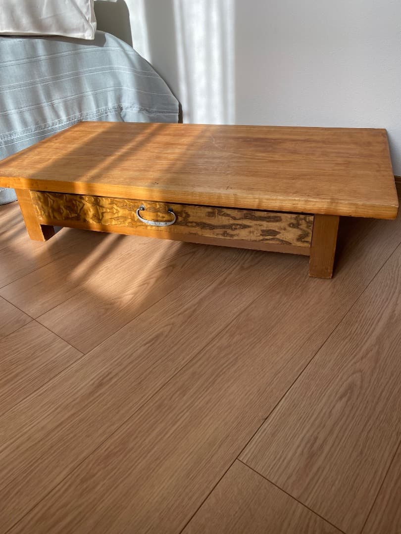 天然木　和裁机　和裁台　裁ち台　仕立台　文机　半尺印　両側引出し付き　②