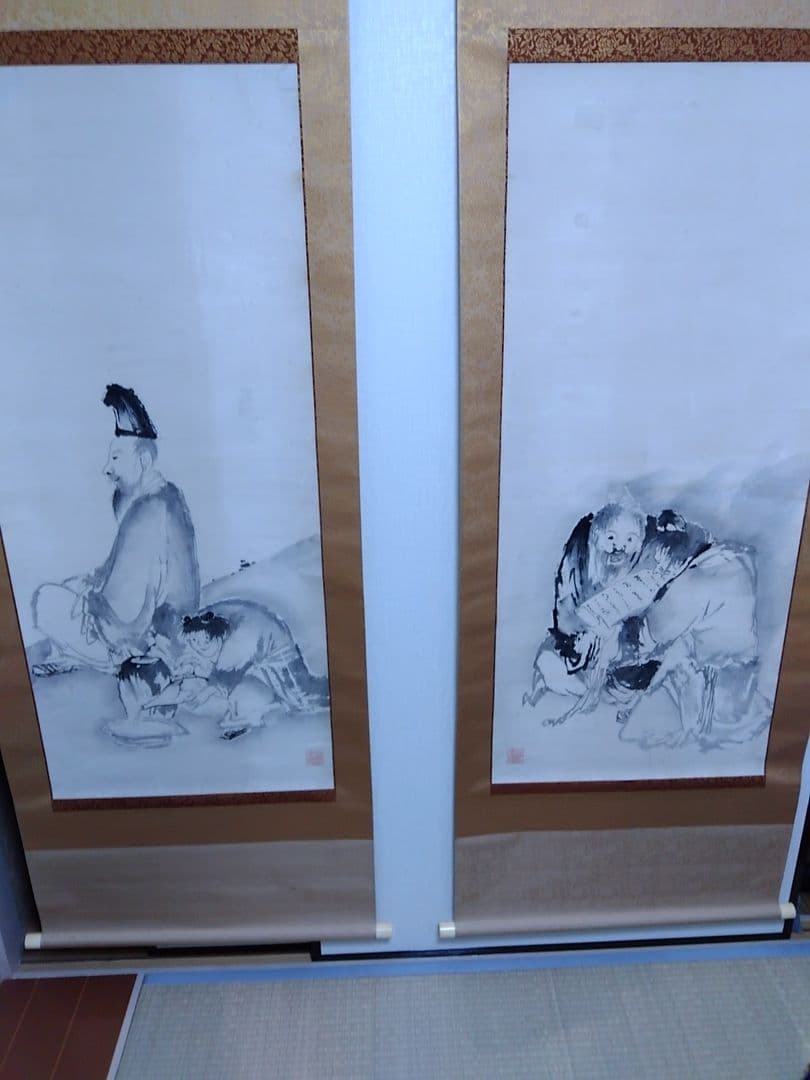 掛軸 人物画　曾我蕭白