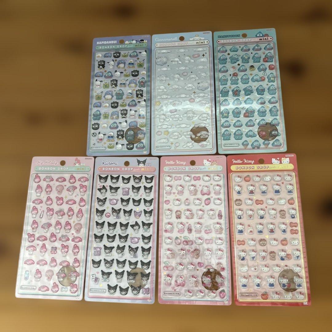 正規品　サンリオボンボンドロップシールミニ　7種