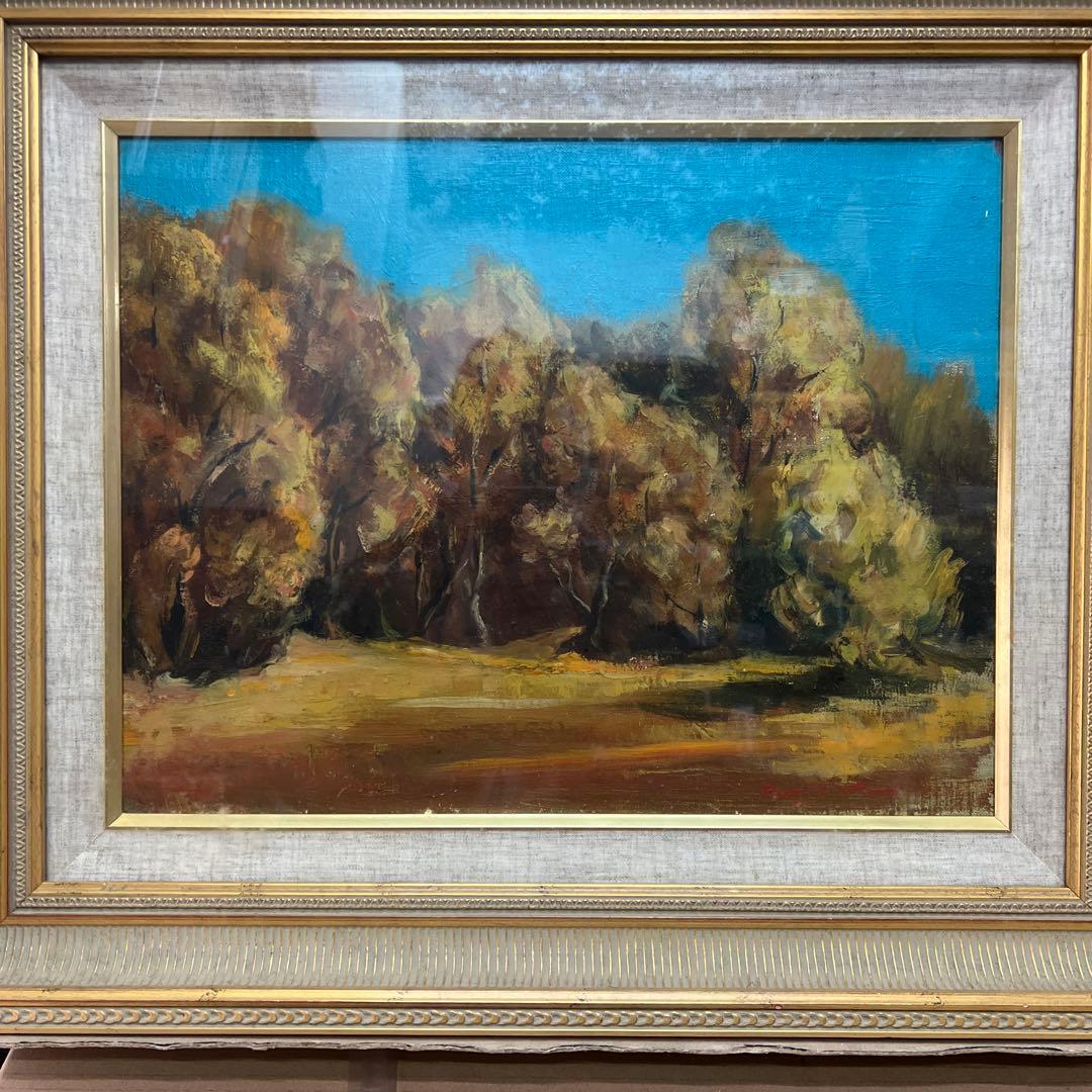 樹林　F6 油絵　三池嵐治