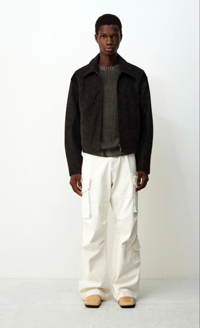 ジャケット・アウター COOR MIXED SUEDE PIPING JUMPER