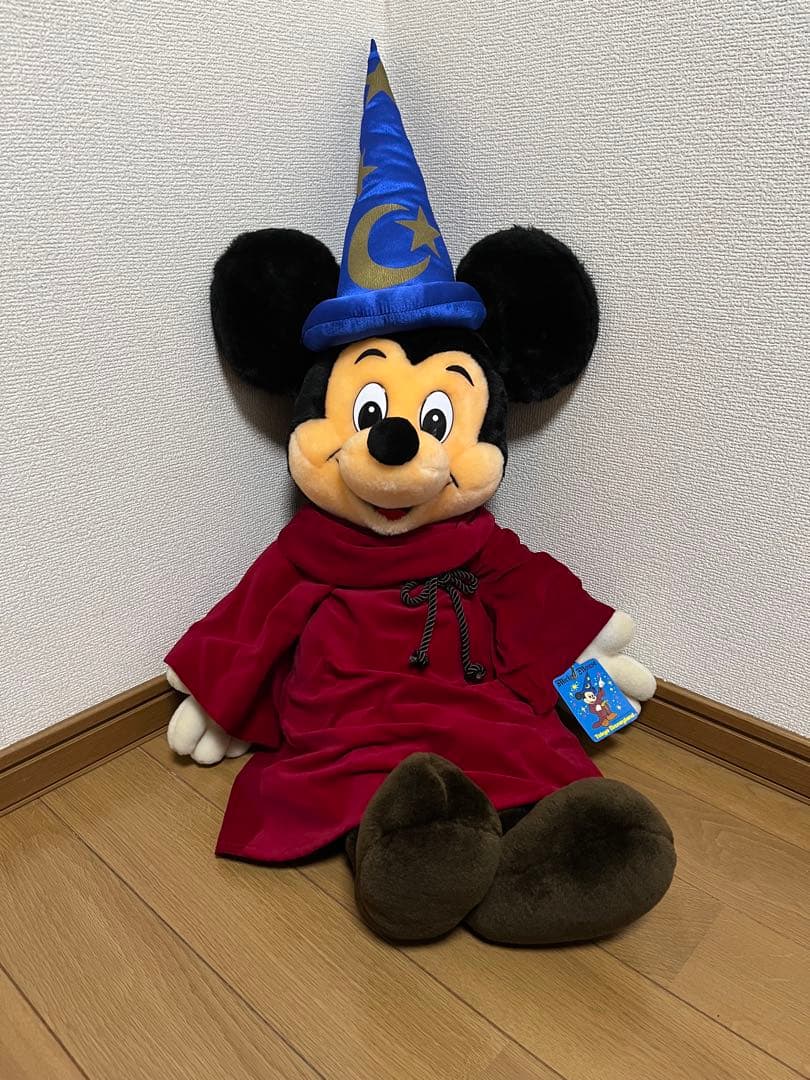 ミッキーマウス ぬいぐるみ 魔法使いの弟子　ファンタジア　大きめ　特大　タグ付き