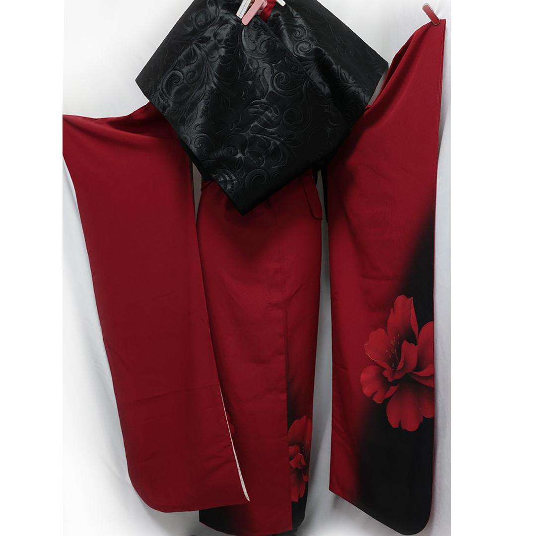 【成人式まだ間に合います】◆ 振袖6点セット166.5cm ◆フルセットbS12