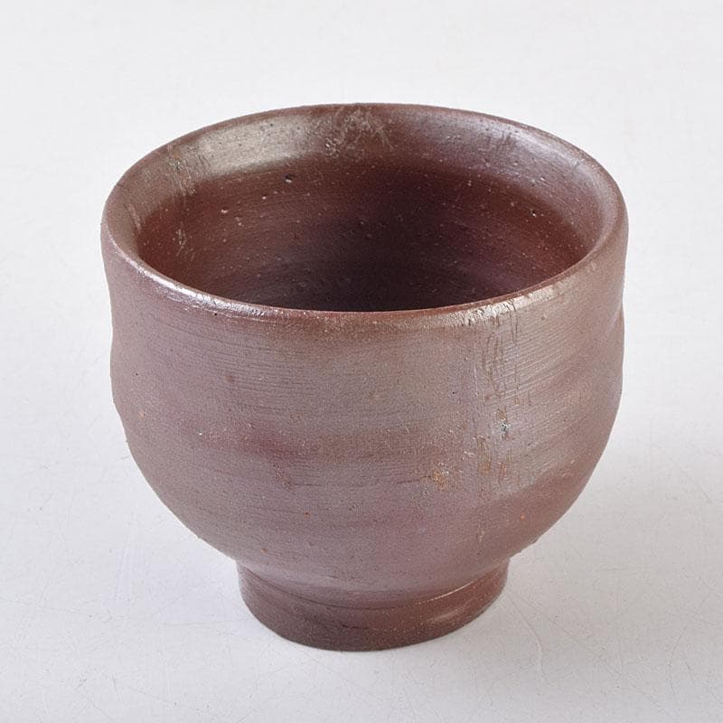 備前焼　人間国宝　藤原雄作　盃　ぐい呑　共布共箱　C　R9249