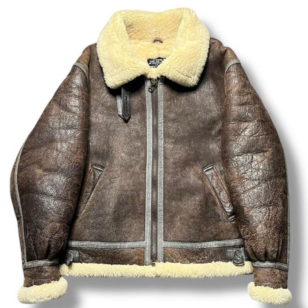 希少 US ARMY ムートン レザー ボア B-3 フライト アウター 肉厚