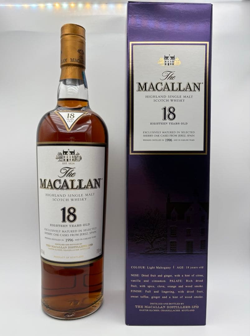 ザ・マッカラン 18年 1996年 シェリーオークカスク 43度 700ml