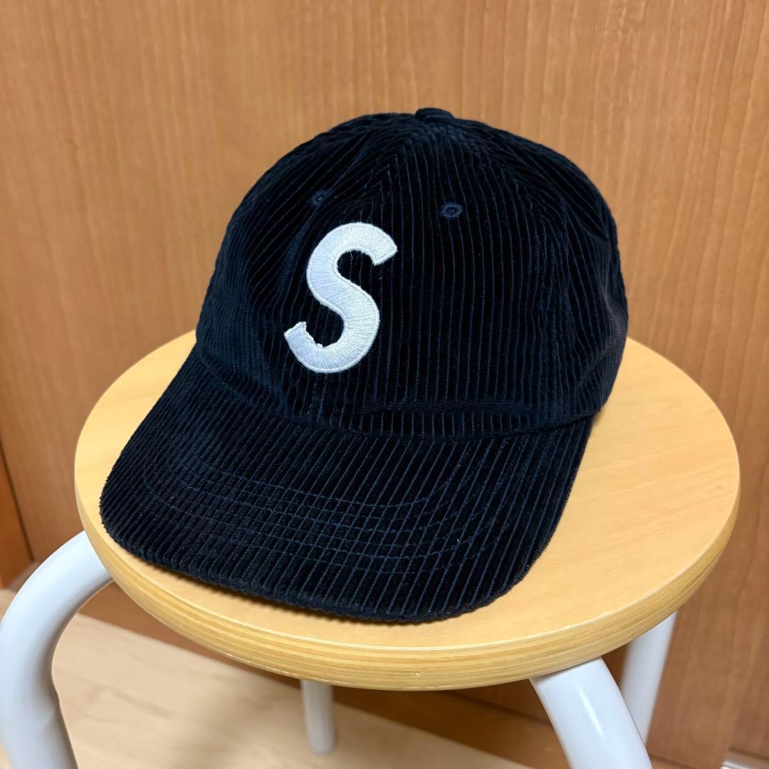 シュプリーム　SUPREME Sロゴ　キャップ　ネイビー　紺　コーデュロイ