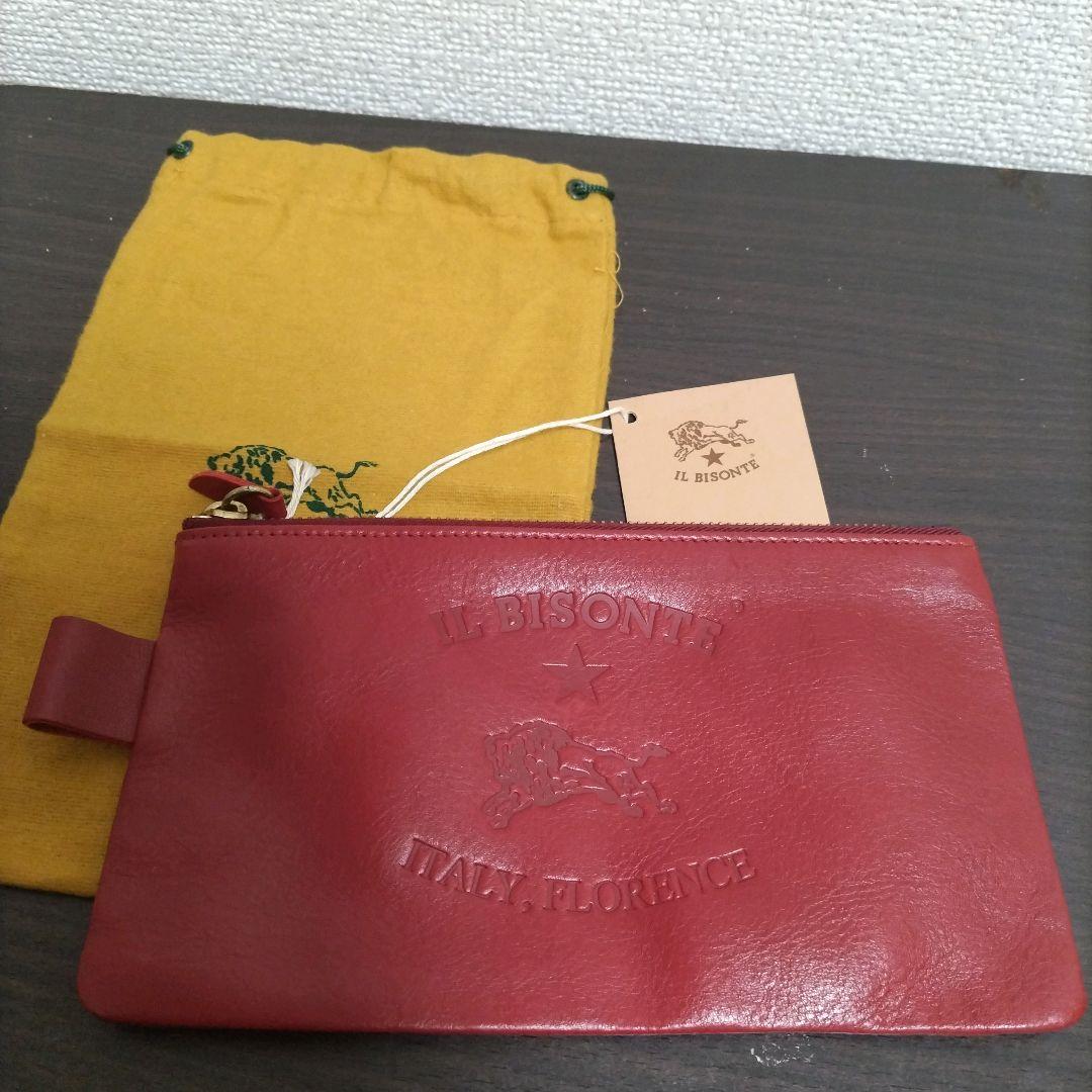 新品 イルビゾンテ 本革 ポーチ 小銭入れ カードケース レッド ロッソ 赤