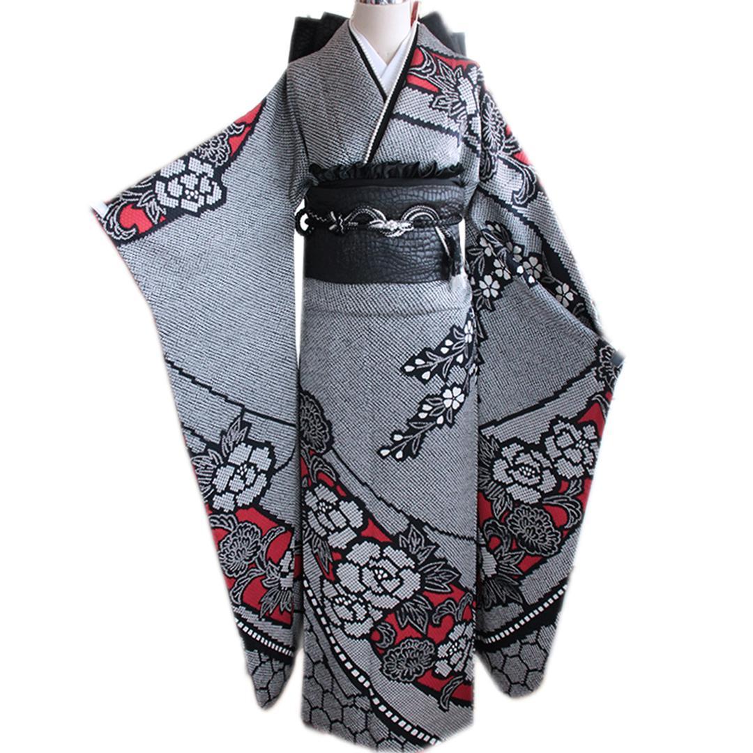 人気黒！振袖ほぼフルセット7点セット帯新品疋田重ね衿帯締め帯揚げRD09