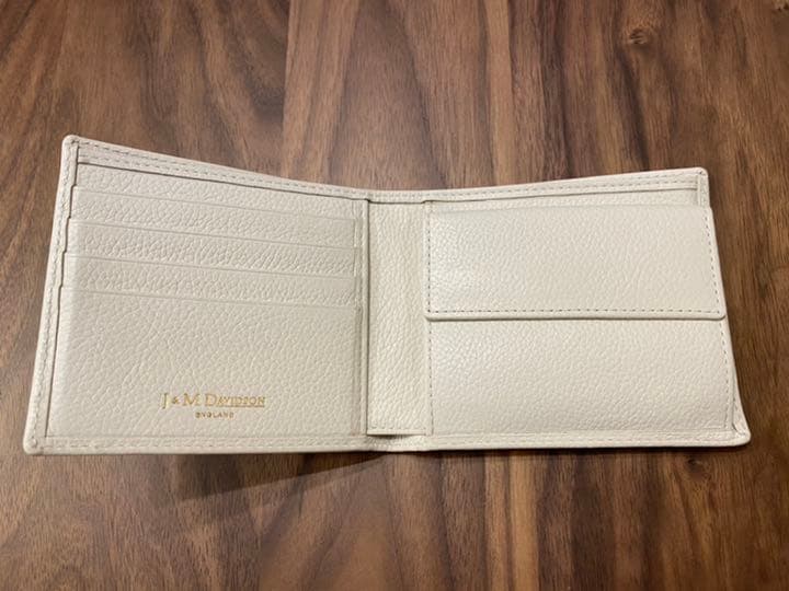 専用　J&M DAVIDSON 二つ折り　ホワイト コンパクト ミニ財布 レザー