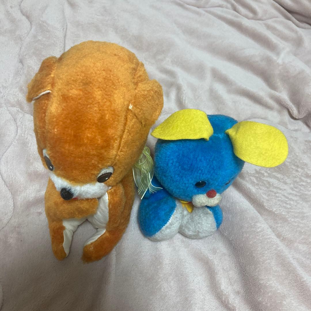 昭和レトロ　ヴィンテージ メーカー名不明　おがくずぬいぐるみ　2コセット　中古