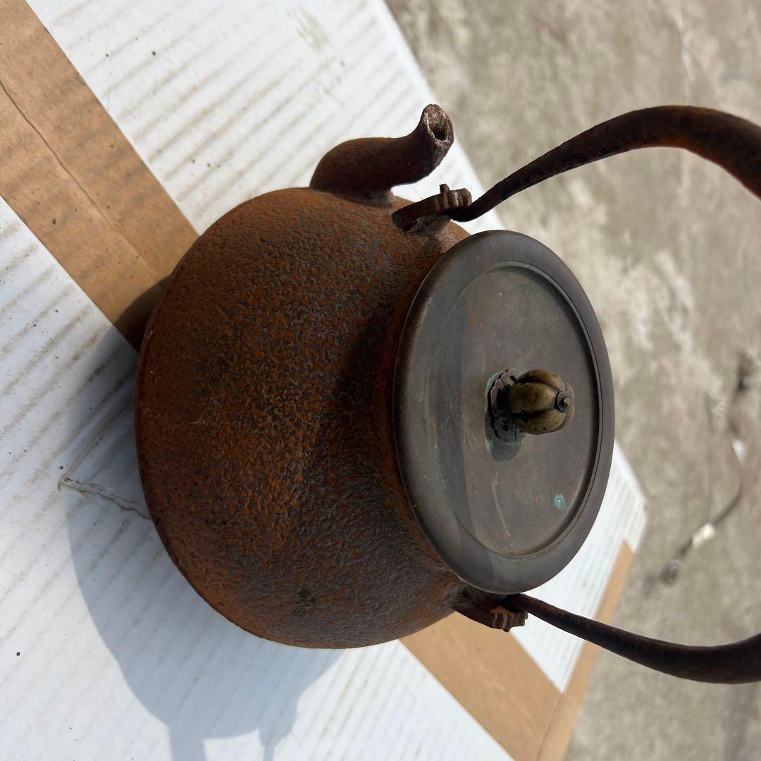 古董　龍文堂　鉄瓶　土瓶　やかん　急須　直接火かけ　サビ