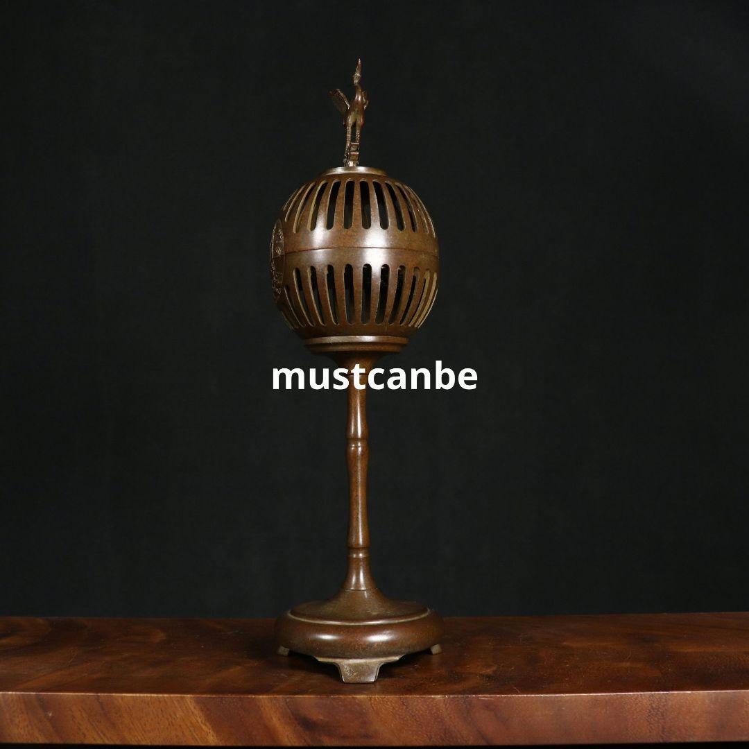 銅 細工 鶴守宮灯香炉 室内檀香香炉 禅意 置物 装飾品 工芸品