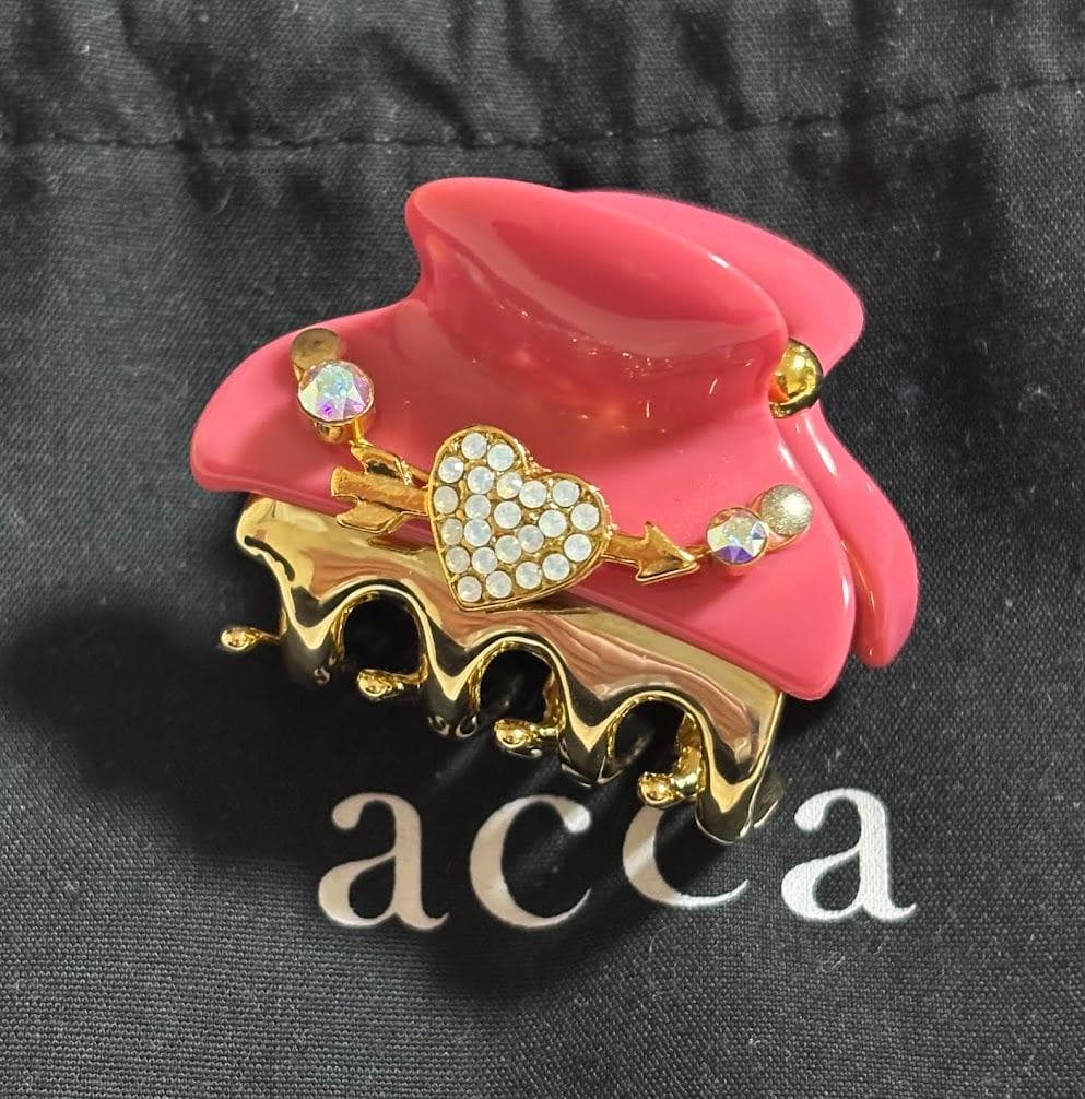 【レア/極美品】アッカ acca クリップ　ヘアクリップ　ハート　ピンク