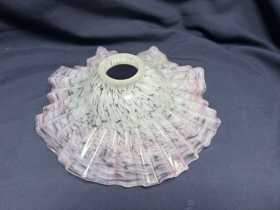 乳白 薄ピンク 吹雪 電傘 電笠 シェードランプ 氷コップ アンティーク