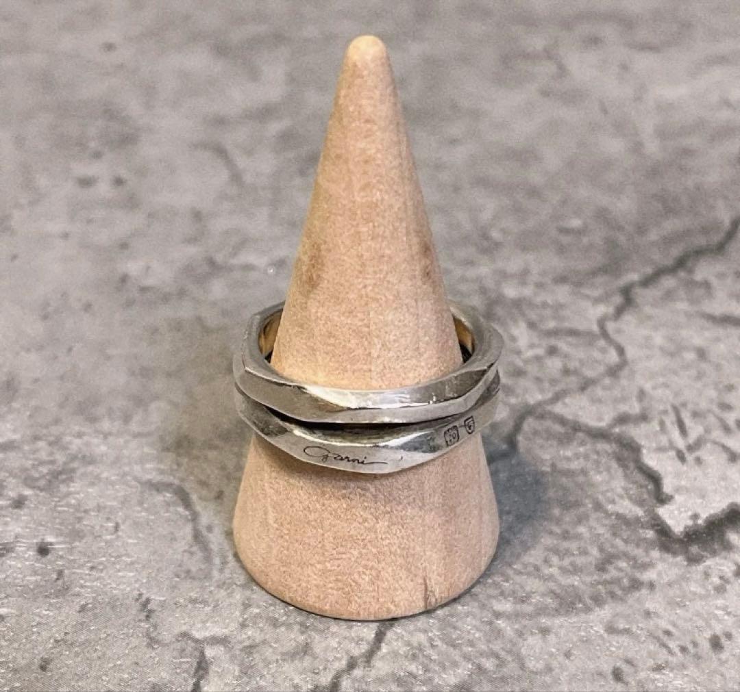 美品 GARNI Crockery Silver Double ring17号