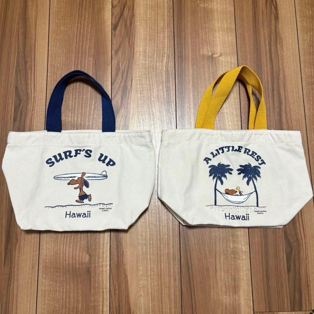 ハワイ限定　日焼けスヌーピー サーフィン リラックス トートバッグ 2点セット