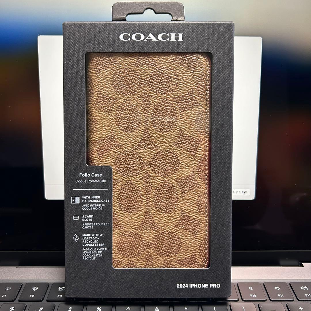 新品　COACH 手帳型ケース iPhone16 Pro