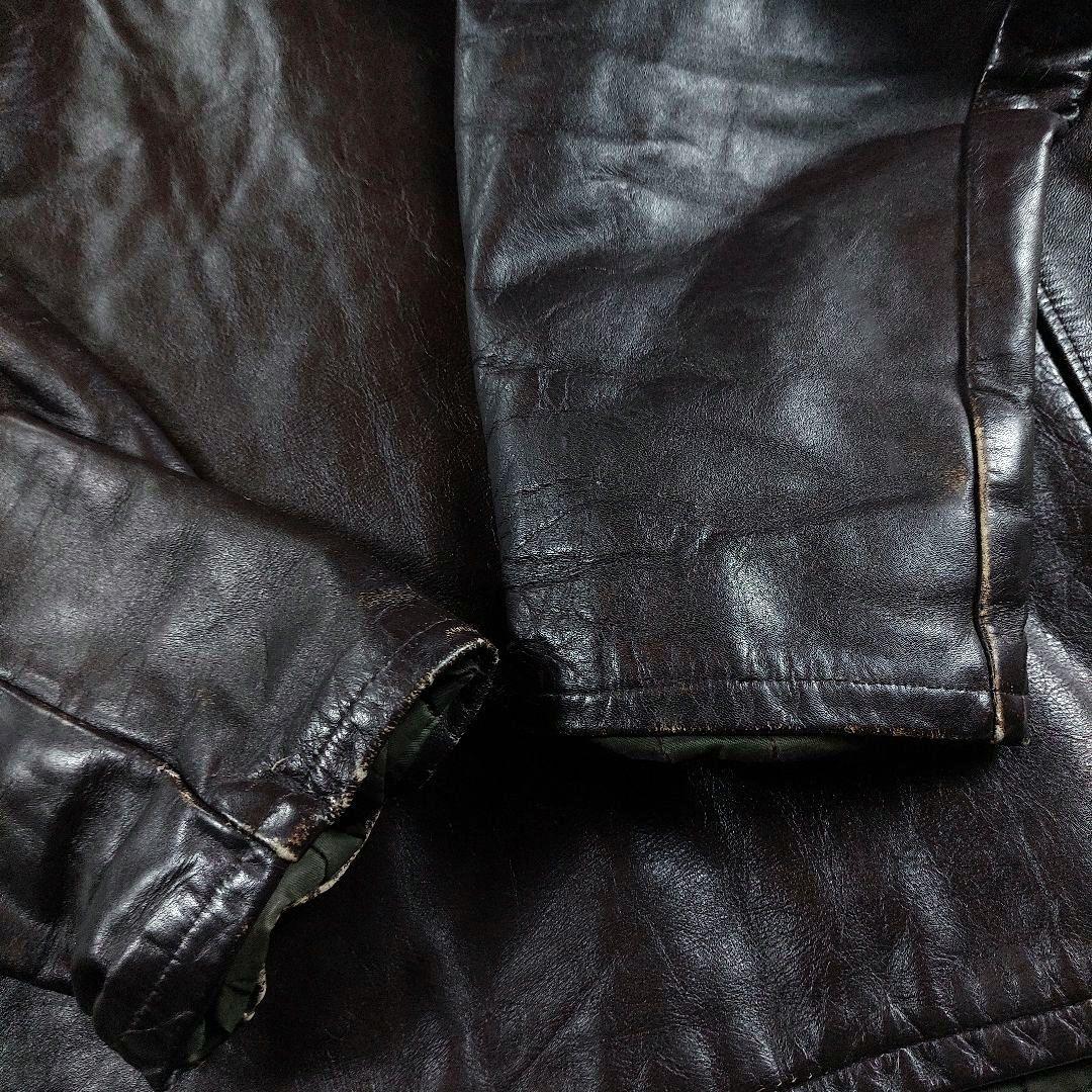 60~70s 希少 シングルレザーライダース 五角形TALON 逆ハの字ジップ