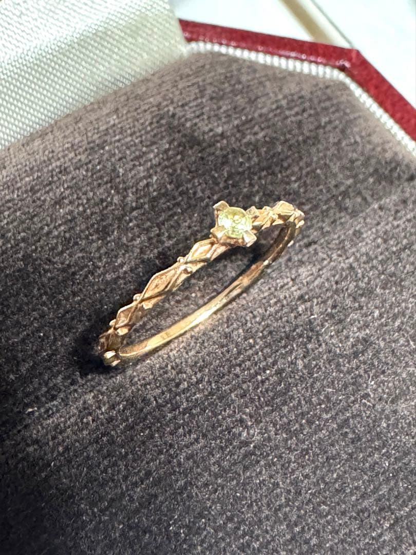 ageteアガット ペリドット ピンキーリング 2号