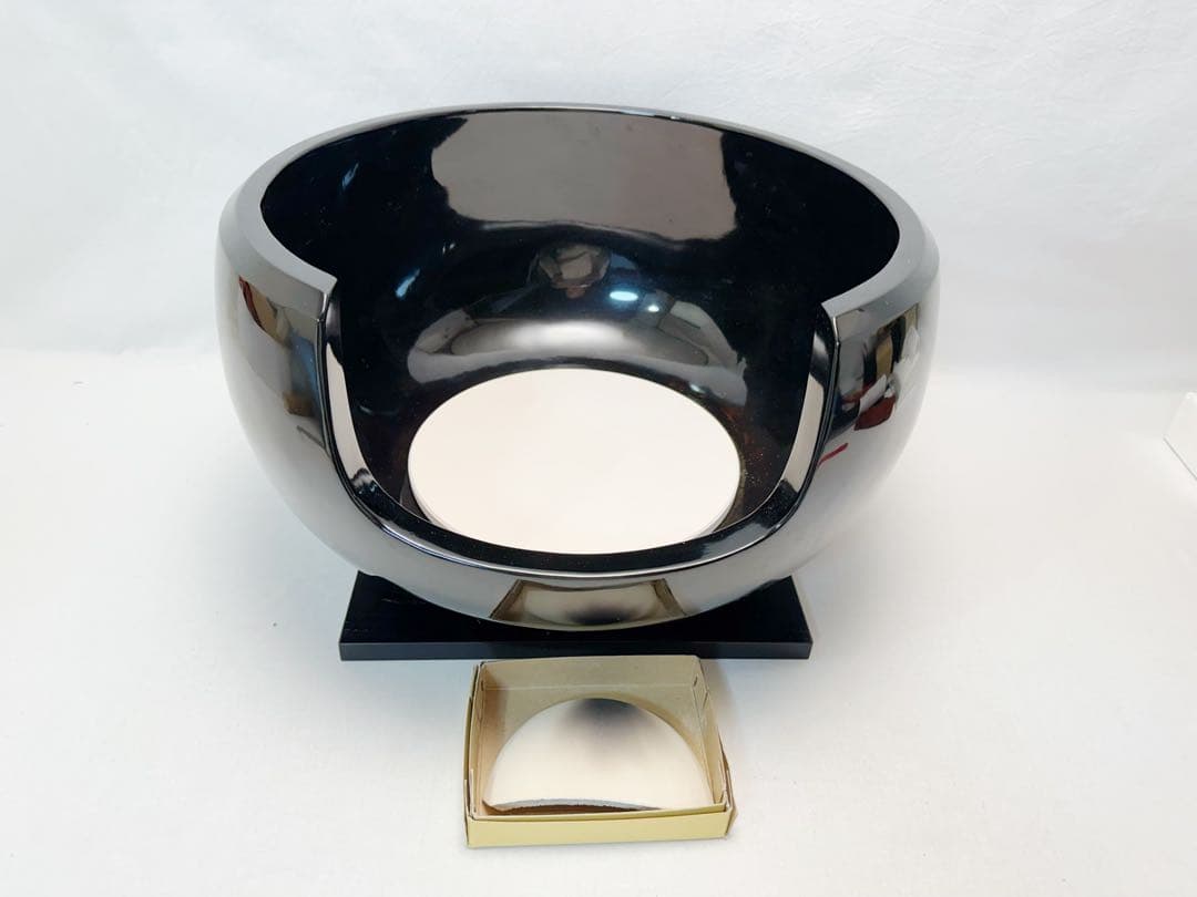 茶道具 草山造 黒真塗 面取道安風炉 土風炉 前瓦 底瓦 鉋目板 敷板 陶印4点