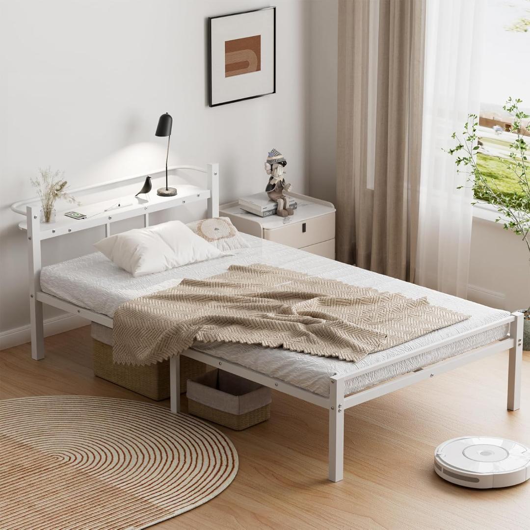 【新品】ベッドフレームのみ シングル ベッド 2口コンセント