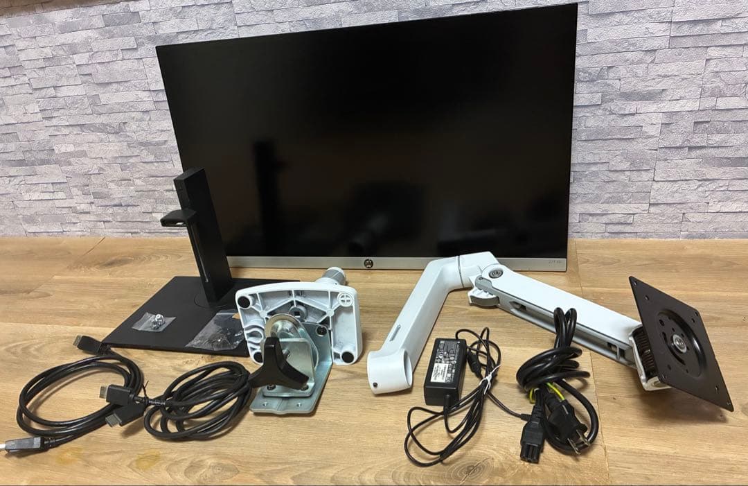 お得なセット！HP製 4Kモニター、エルゴモニターアーム、ケーブルセット