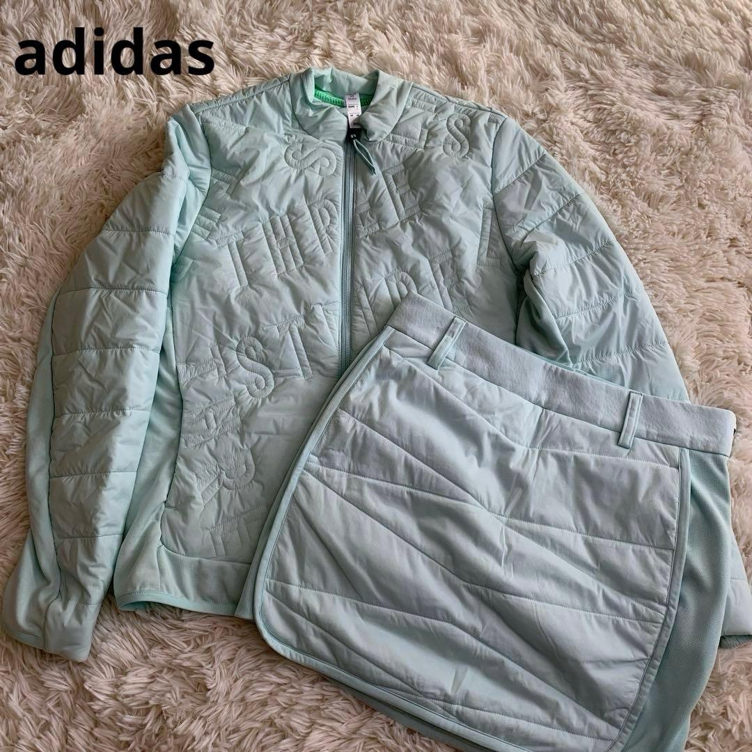 アディダス　キルティング　セットアップ　裏起毛　柄　ロゴ　ゴルフウェア
