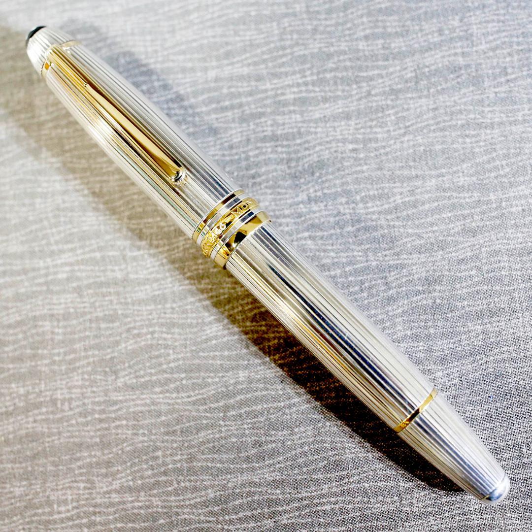【美品】モンブラン 万年筆 １４６８ ソリテール シルバー ９２５ 送料込み