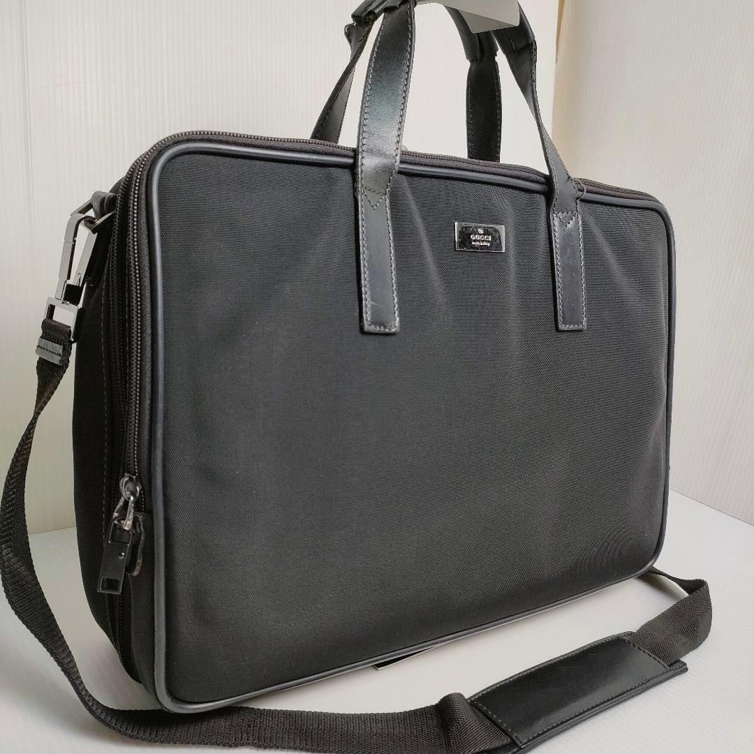 GUCCI 2way バッグ ビジネスバッグ ブリーフケース キャンバス グッチ