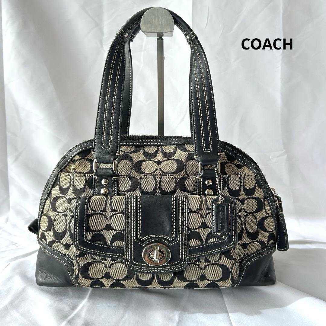 COACH F13977 ハンドバッグ ターンロック シグネチャー