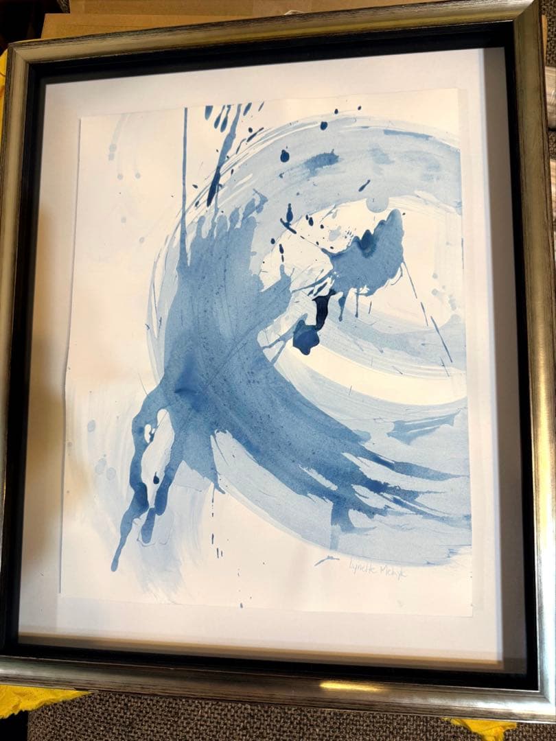 Lynette Melnyk リネット・メルニック原画 抽象画 ブルーアート額装