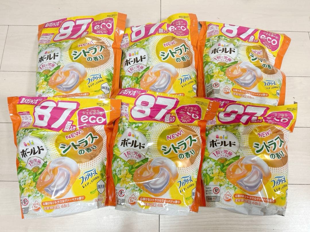 ボールド ジェルボール4D シトラス＆ヴァーベナ 詰め替え 1袋87粒入×6袋