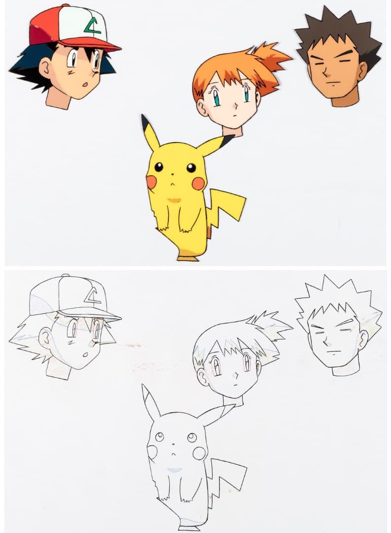 ポケットモンスター　サトシ、ピカチュウ、カスミ、マイティセルと画アニメーション画