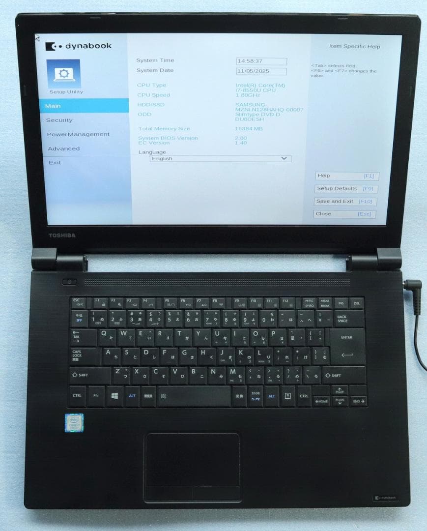 Windowsノート本体 TOSHIBA dynabook B65/DN Core i7 8550U
