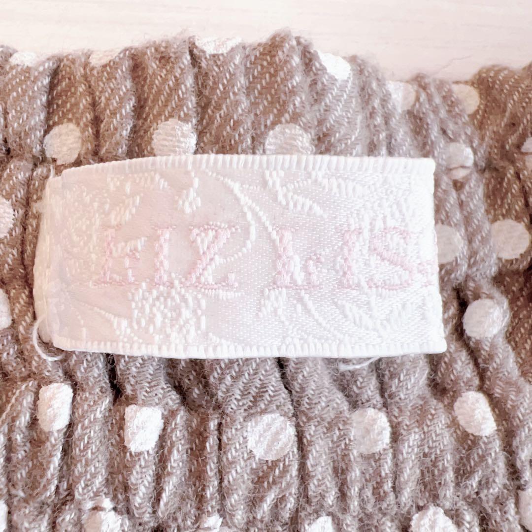 リズリサ ダークブラウン ドット柄 レースフリル キュロット