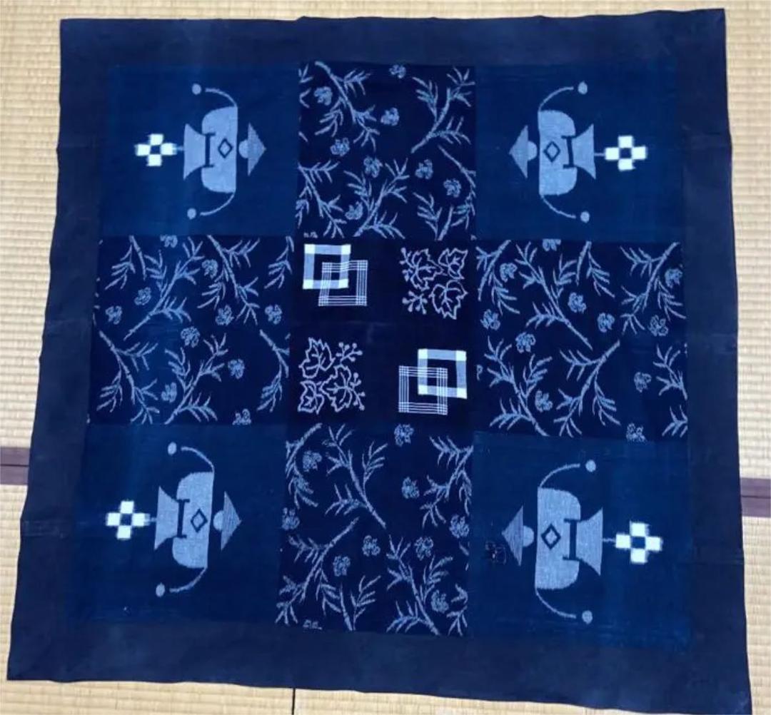 【　時代物　本藍染　タペストリー　テーブルセンター　】蔵出し！