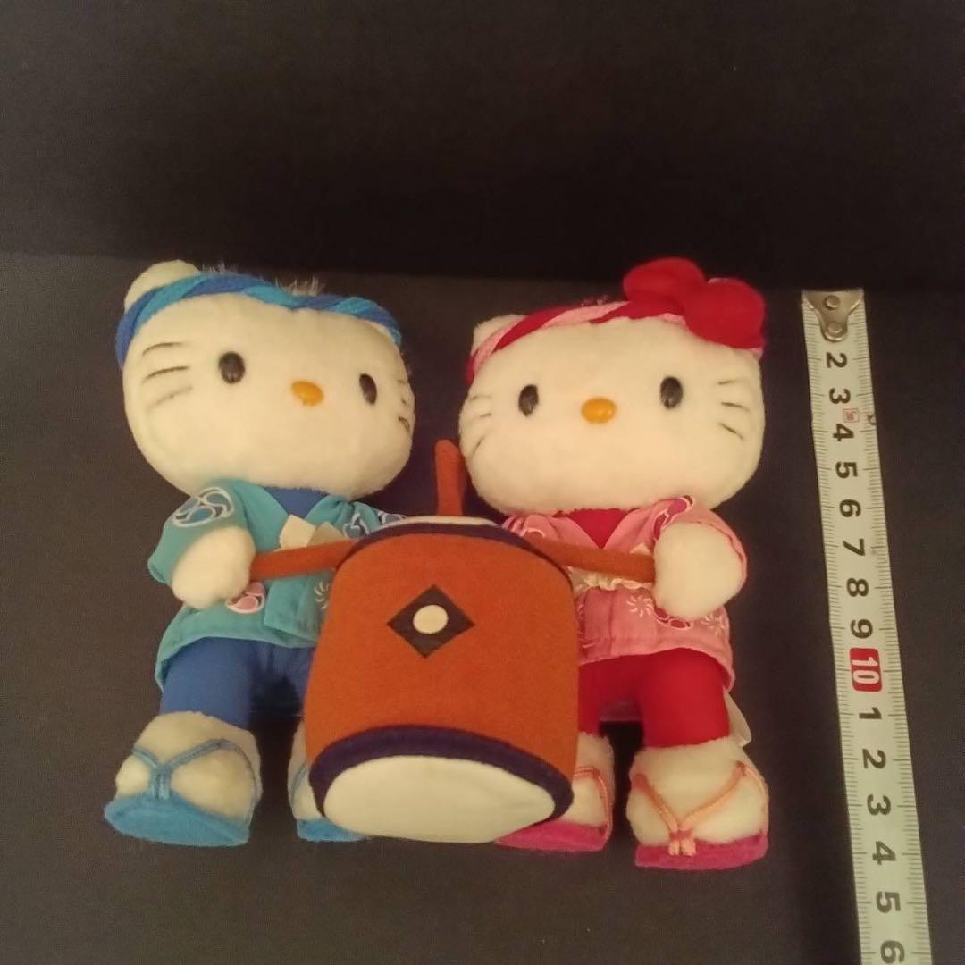 ハローキティ&ディアダニエル　ペア　お祭りシリーズ 太鼓 ぬいぐるみ