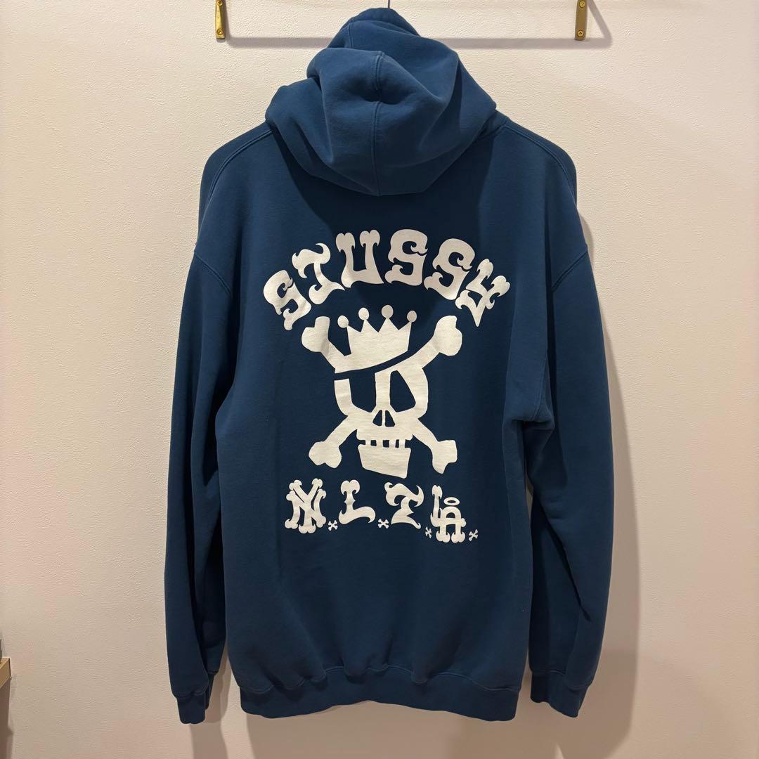 ようちん　STUSSY スカル柄スウェットパーカー　オールドステューシー
