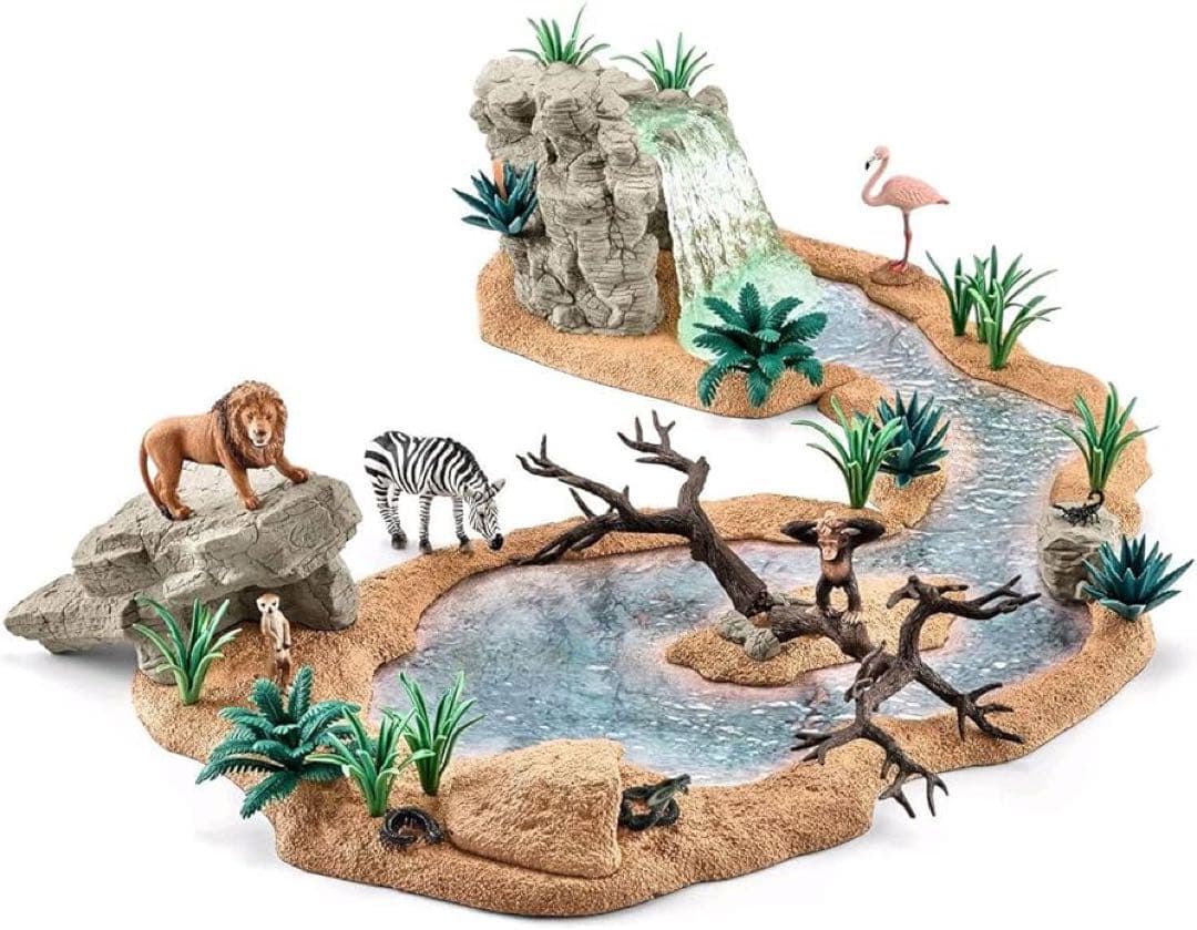 シュライヒ ワイルドライフ 42321 水飲み場での大冒険!サバンナビッグセット