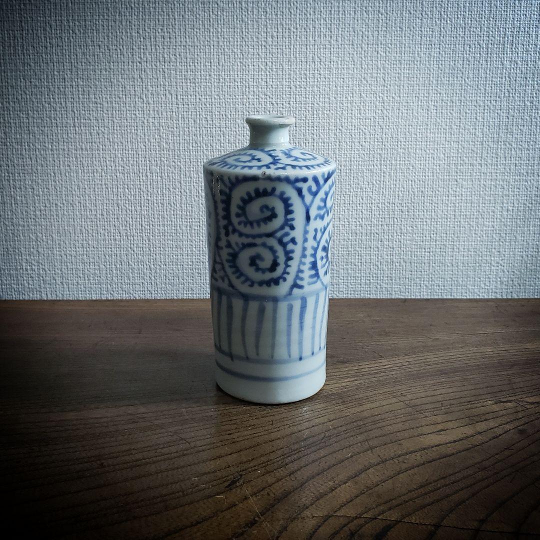 蝋燭徳利　蛸唐草　染付　江戸　古伊万里　一輪挿し　花器　花瓶