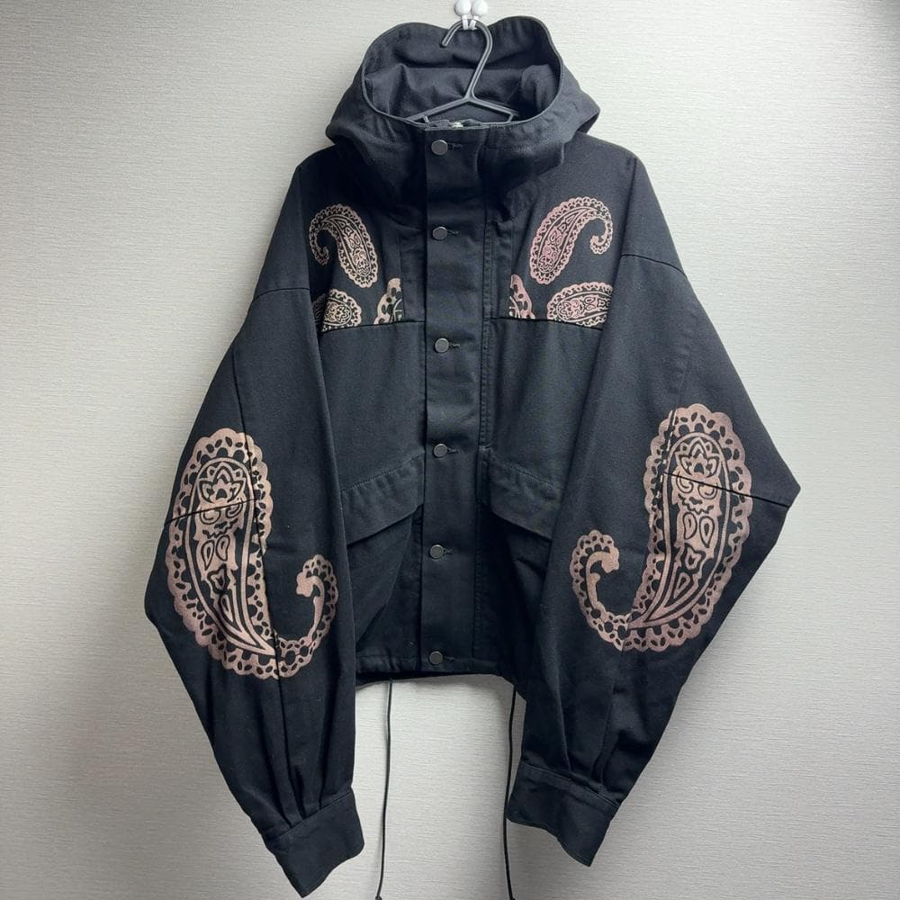 424 CLOSINGS ペイズリー柄 フーディ フード ジャケット 短丈 XL