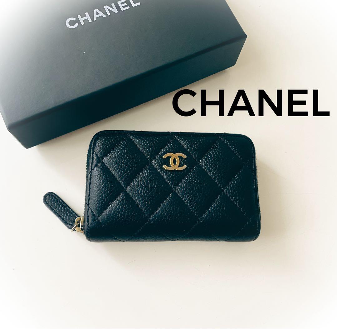 【美品】CHANEL クラシック ジップ パース ブラック