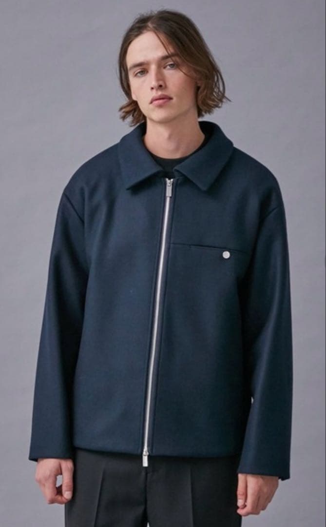 PUBLIC TOKYO Super140sメルトンショートジップブルゾン