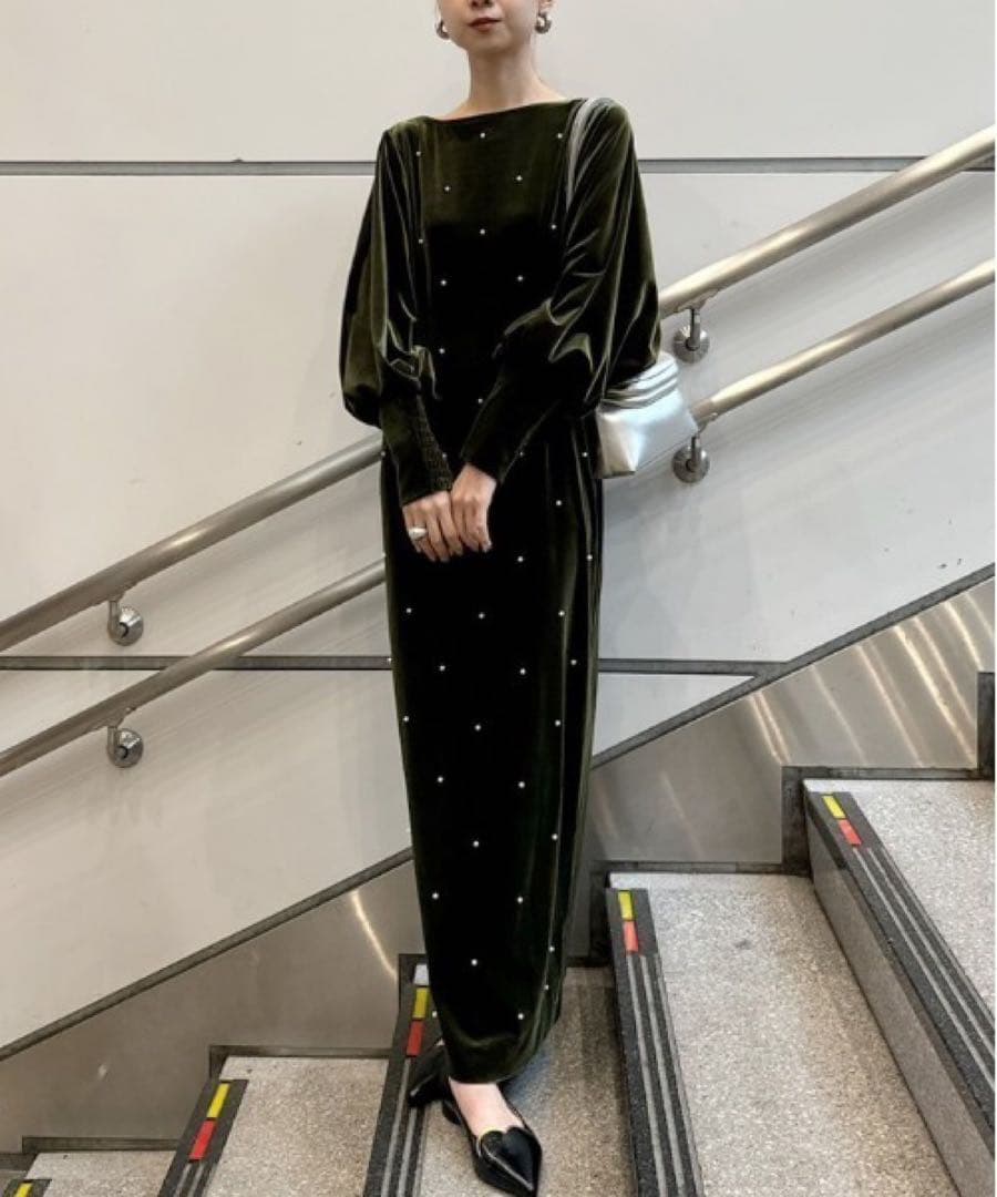 スーツ・フォーマル・ドレス (AMERI) BACK OPEN PEARL VELOUR DRESS