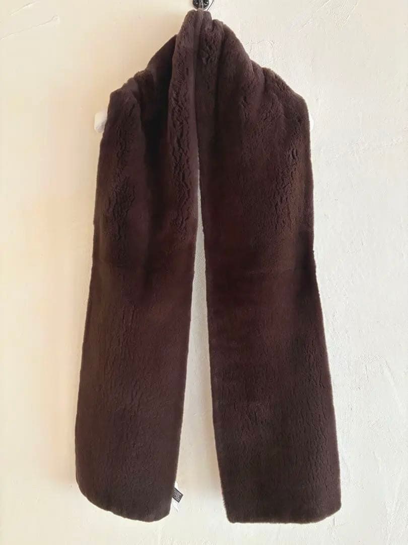 エルメスHERMESミンクのストール　マフラー　カシミヤリバーシブル　HSさん