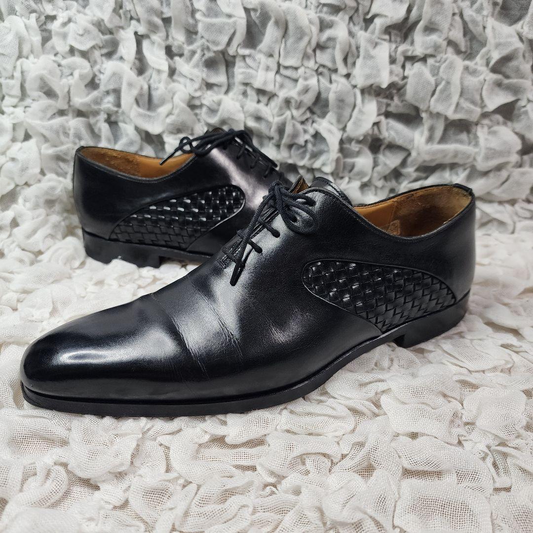 ☆ヤックル☆マグナーニ プレーントゥ イントレチャート レザー シューズ