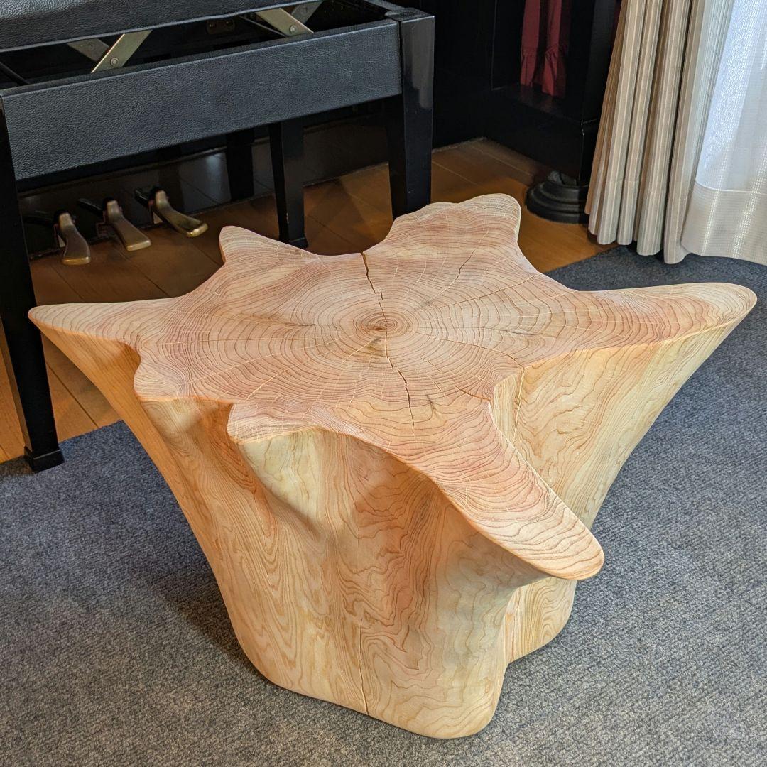 檜　切り株　丸太　椅子　スツール　 テーブル　高さ約31.5㎝