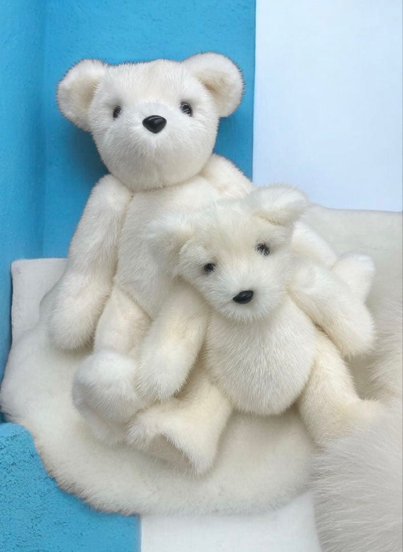 ホワイト ぬいぐるみクマ 大・小セット