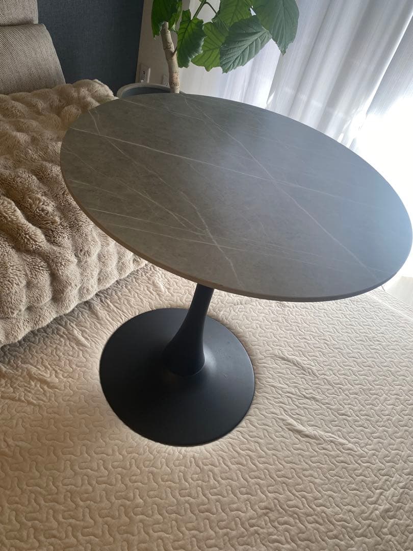 円形大理石風ダイニングテーブル、セラミックテーブル